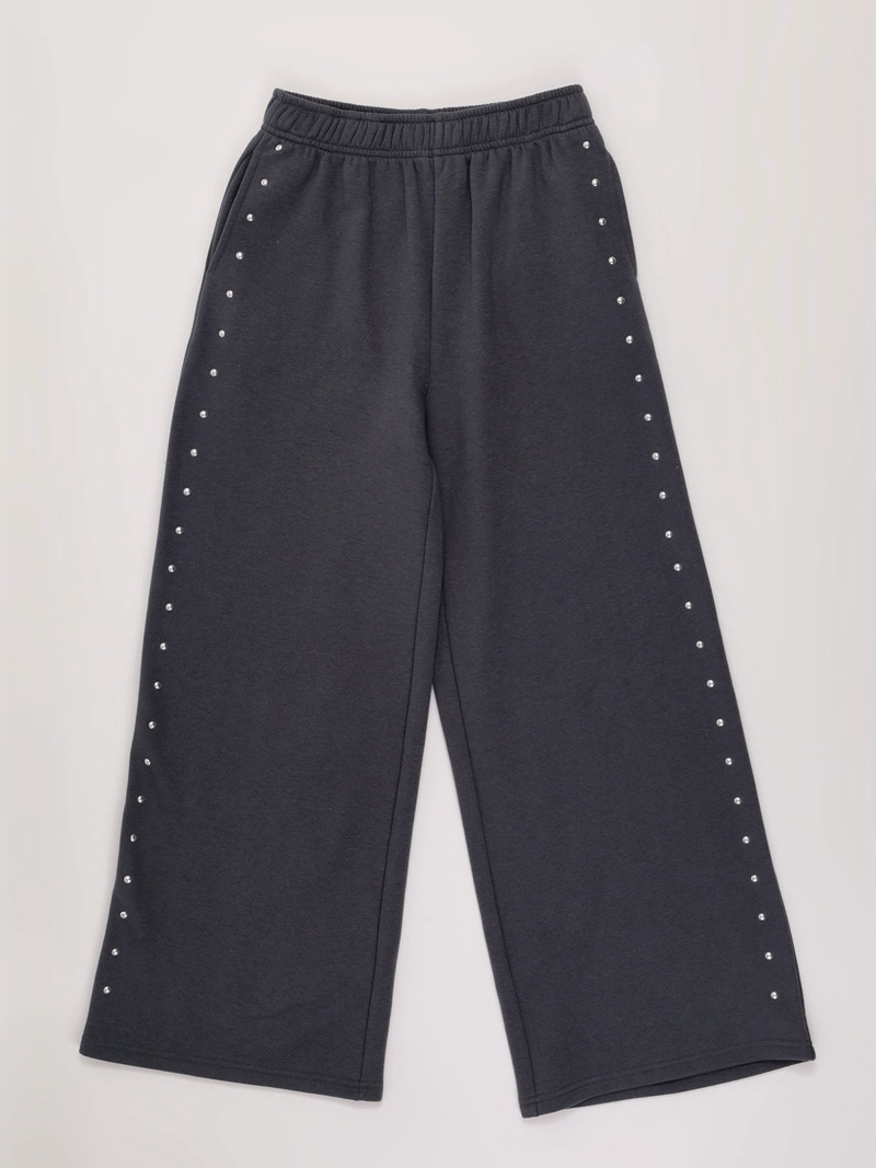 PANTALÓN DE BUZO NIÑA INDEX TEEN ALGODÓN WIDE TACHAS - 1