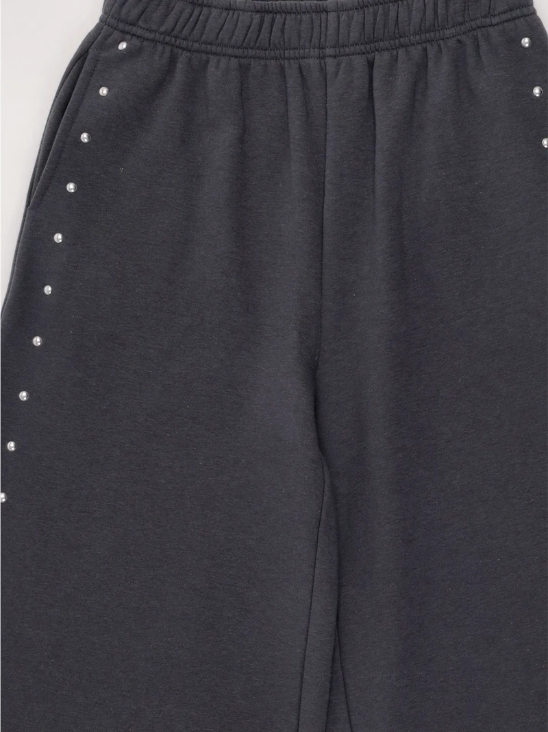 PANTALÓN DE BUZO NIÑA INDEX TEEN ALGODÓN WIDE TACHAS - 3