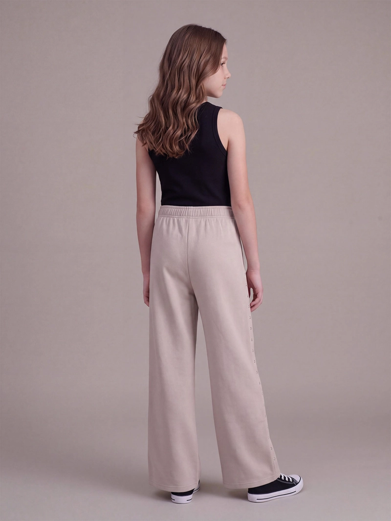 PANTALÓN DE BUZO NIÑA INDEX TEEN ALGODÓN WIDE TACHAS - 2