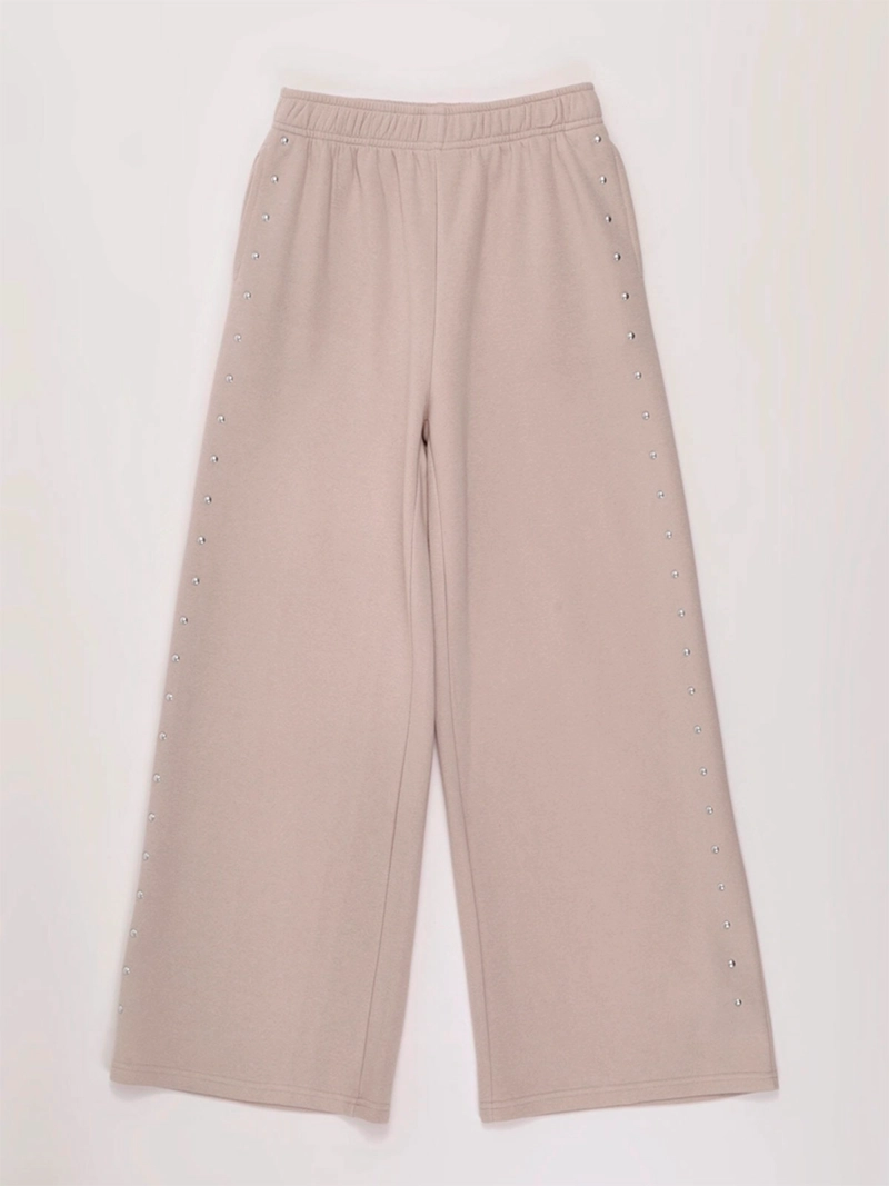 PANTALÓN DE BUZO NIÑA INDEX TEEN ALGODÓN WIDE TACHAS - 3