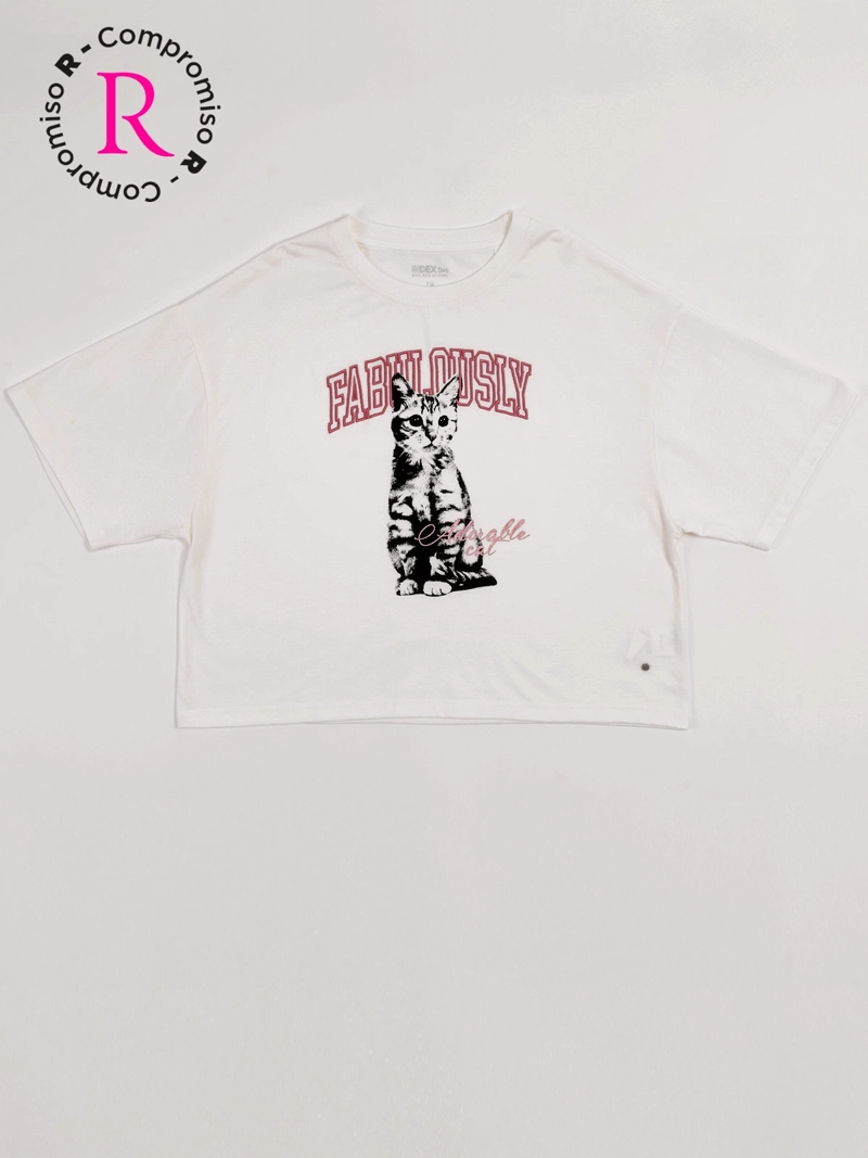 POLERA NIÑA INDEX TEEN ALGODÓN MANGA CORTA OVERSIZE