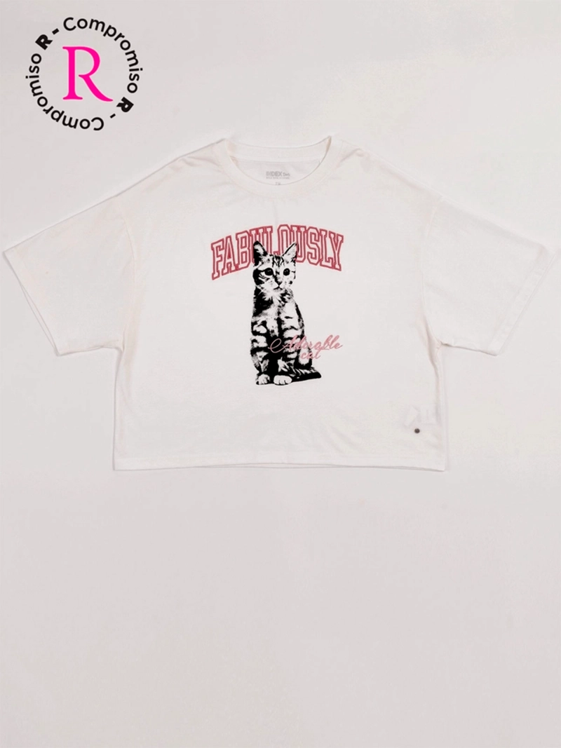 POLERA NIÑA INDEX TEEN ALGODÓN MANGA CORTA OVERSIZE - 3