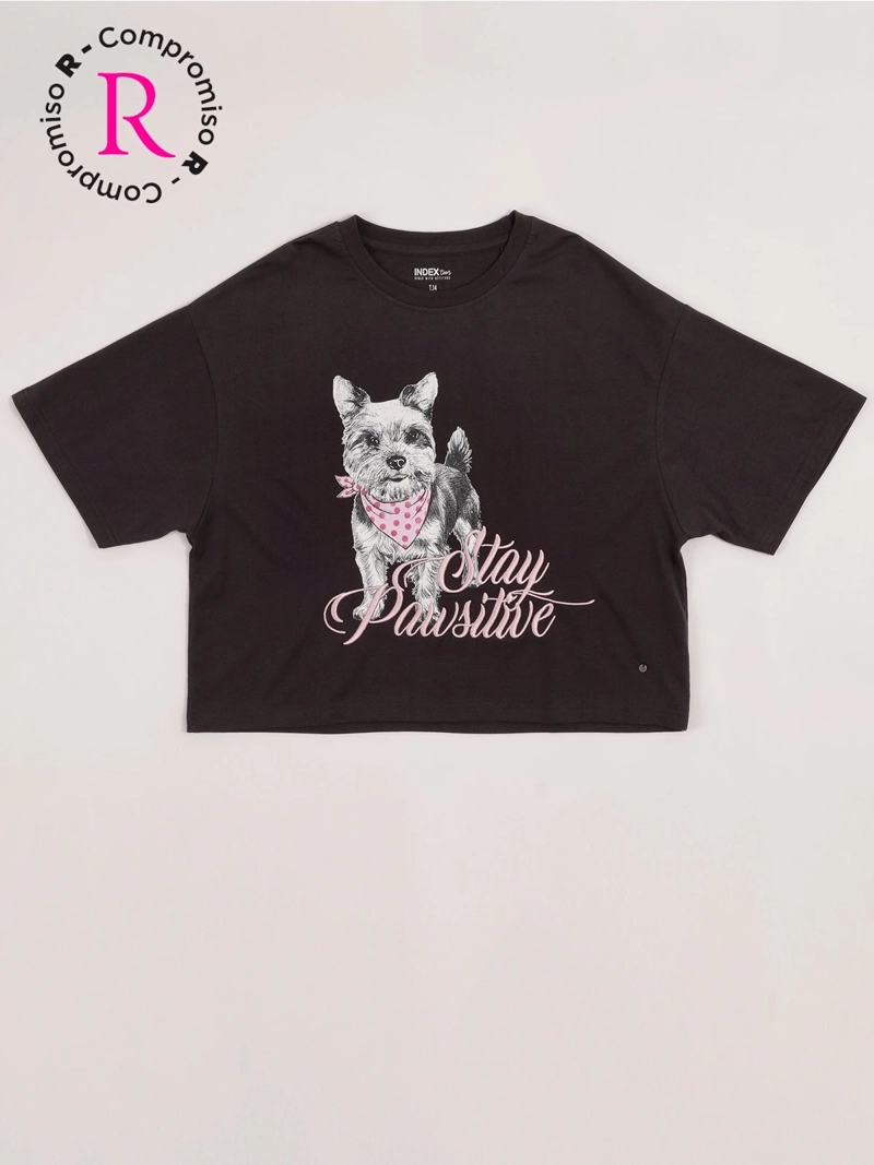 POLERA NIÑA INDEX TEEN ALGODÓN MANGA CORTA OVERSIZE