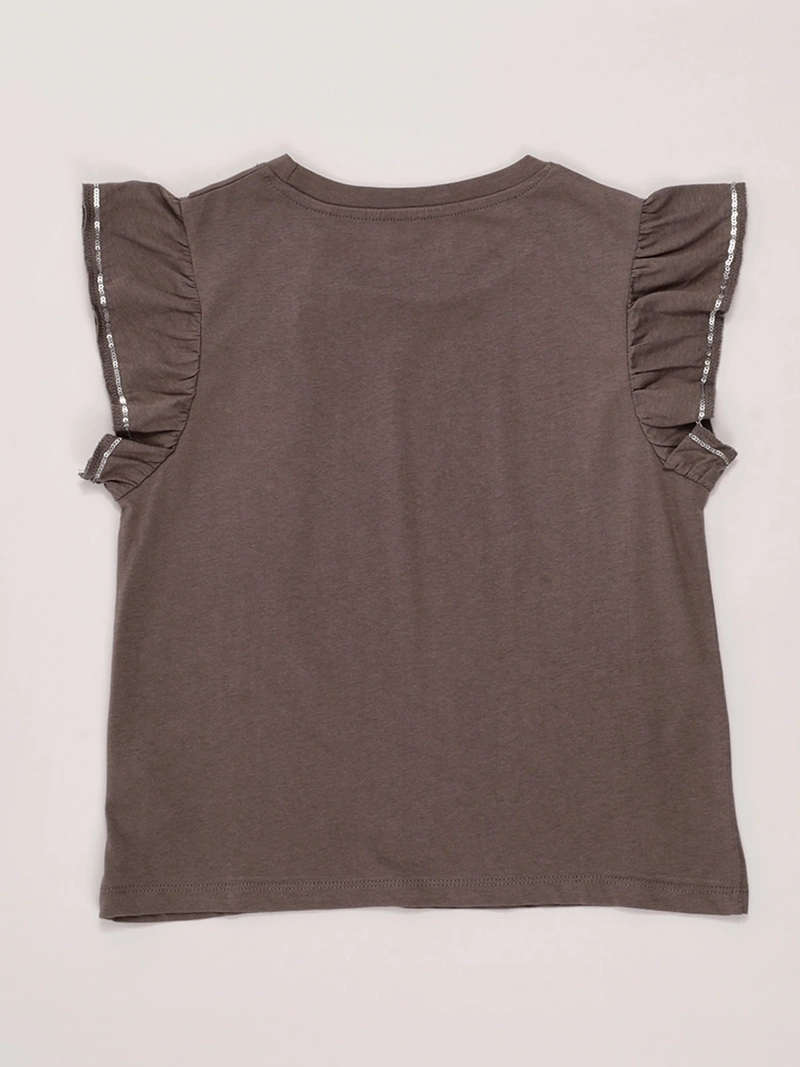 POLERA NIÑA INDEX TEEN ALGODÓN MANGA CORTA VUELOS LENTEJUELAS - 2