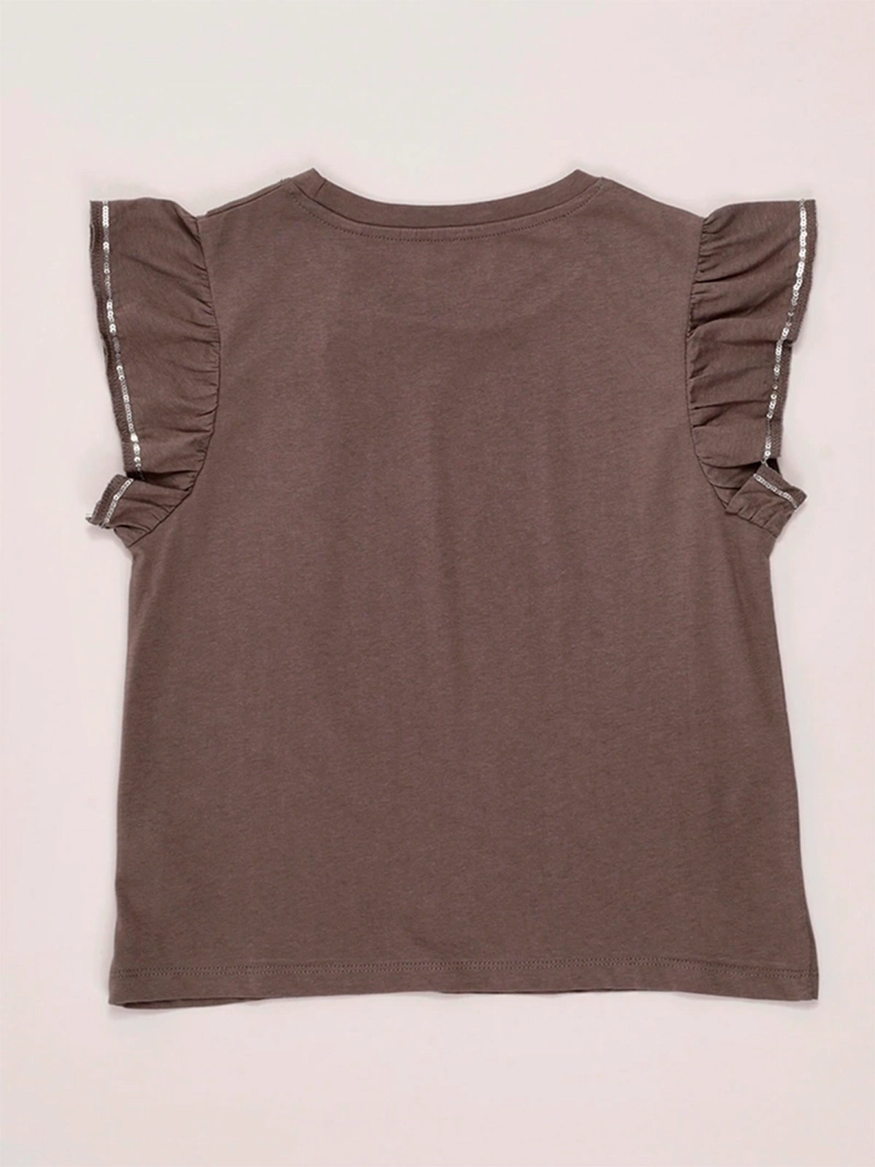 POLERA NIÑA INDEX TEEN ALGODÓN MANGA CORTA VUELOS LENTEJUELAS - 4
