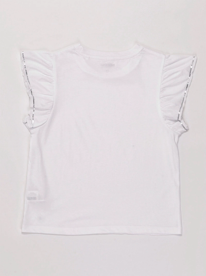 POLERA NIÑA INDEX TEEN ALGODÓN MANGA CORTA VUELOS LENTEJUELAS - 4