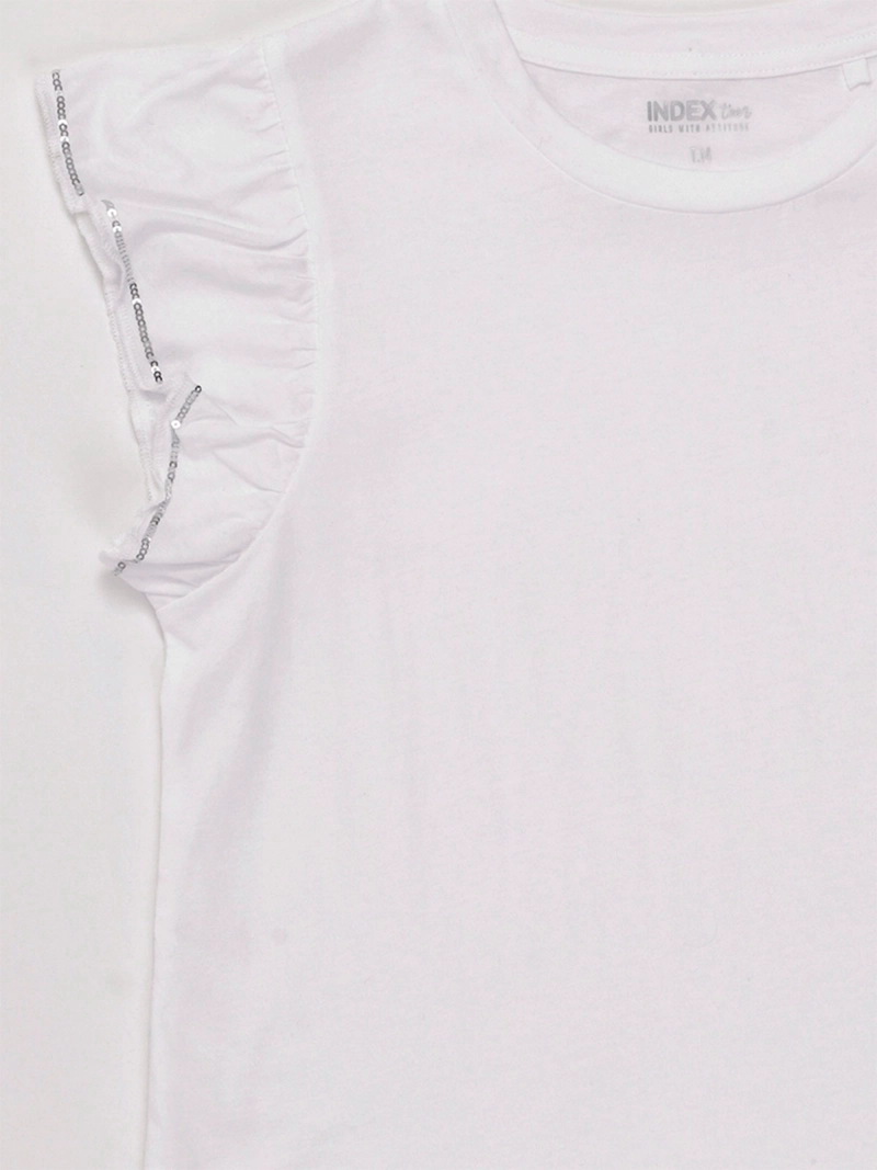 POLERA NIÑA INDEX TEEN ALGODÓN MANGA CORTA VUELOS LENTEJUELAS - 5