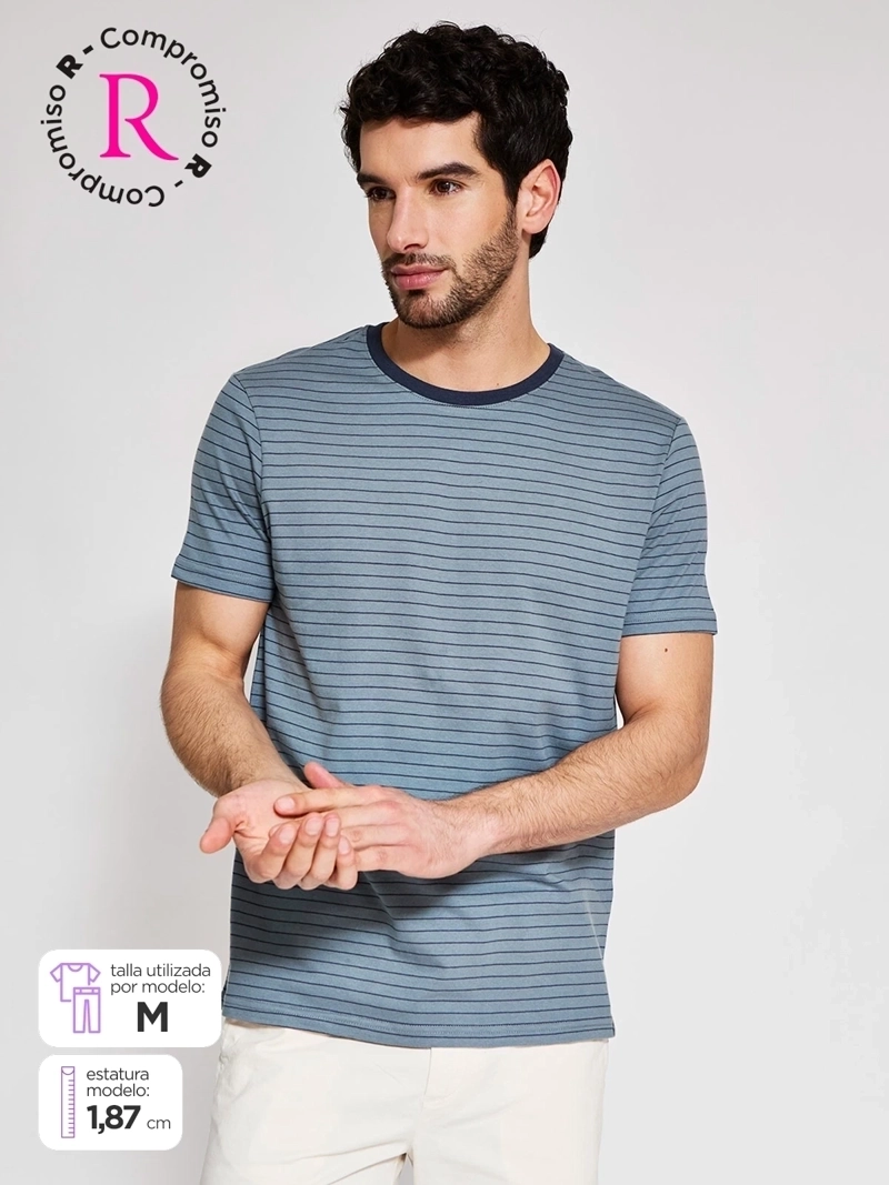POLERA HOMBRE REGATTA ALGODÓN CUELLO REDONDO MANGA CORTA