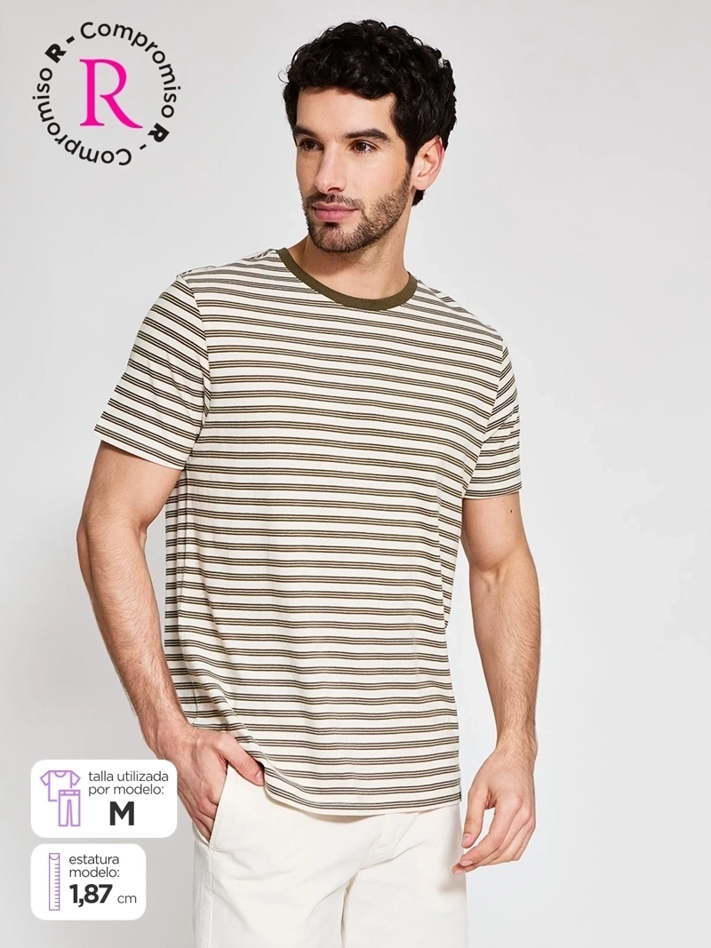 POLERA HOMBRE REGATTA ALGODÓN CUELLO REDONDO MANGA CORTA