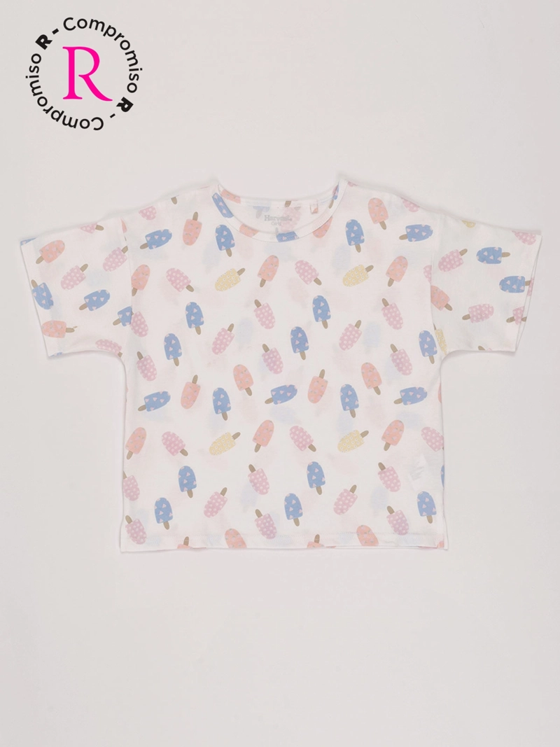 POLERA NIÑA HARVEST ALGODÓN MANGA CORTA PRINT