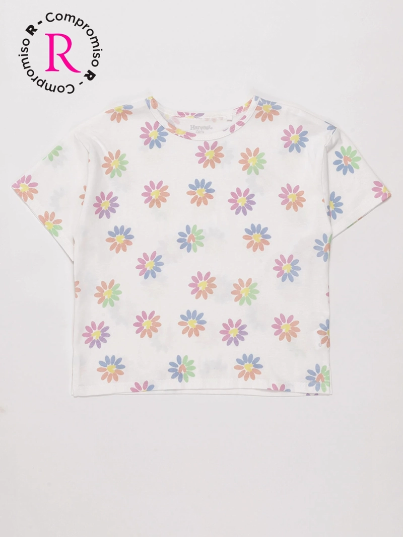 POLERA NIÑA HARVEST ALGODÓN MANGA CORTA PRINT