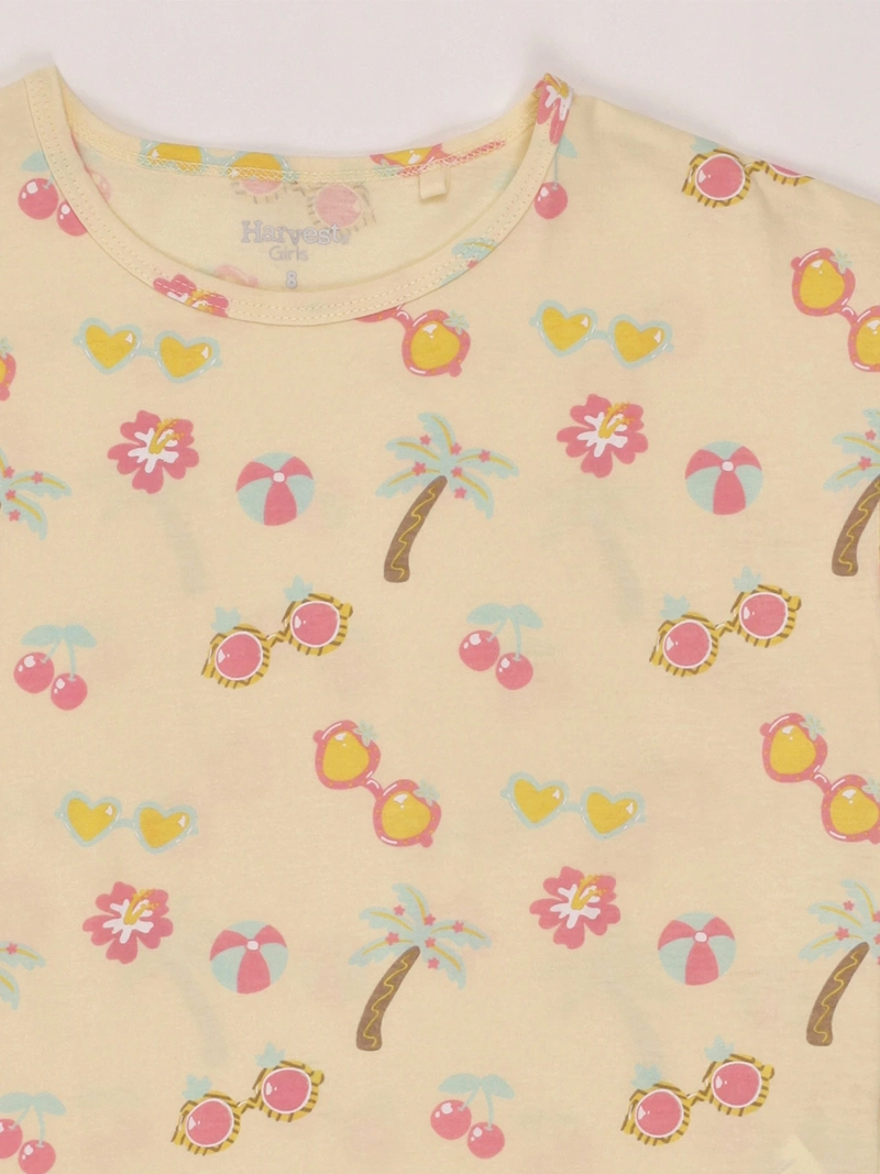 POLERA NIÑA HARVEST ALGODÓN MANGA CORTA PRINT - 3