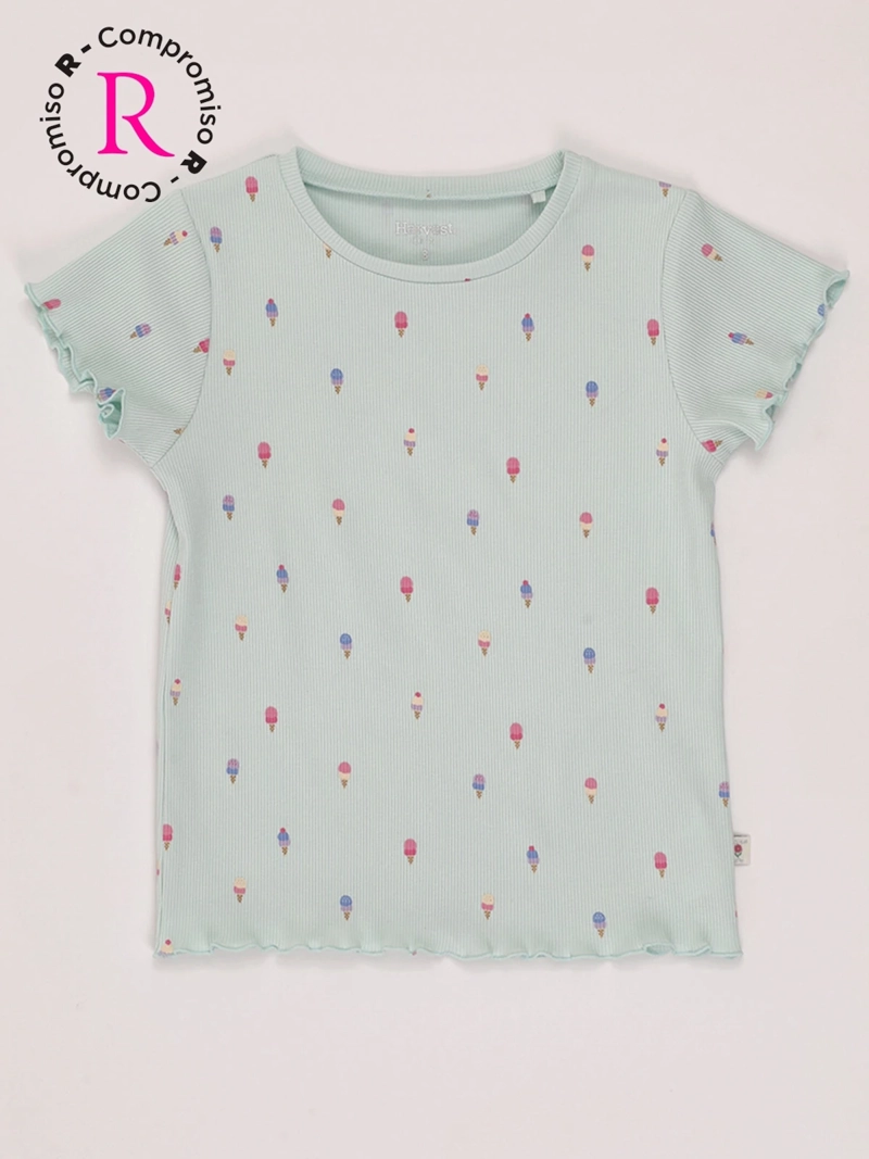 POLERA NIÑA HARVEST ALGODÓN MANGA CORTA PRINT