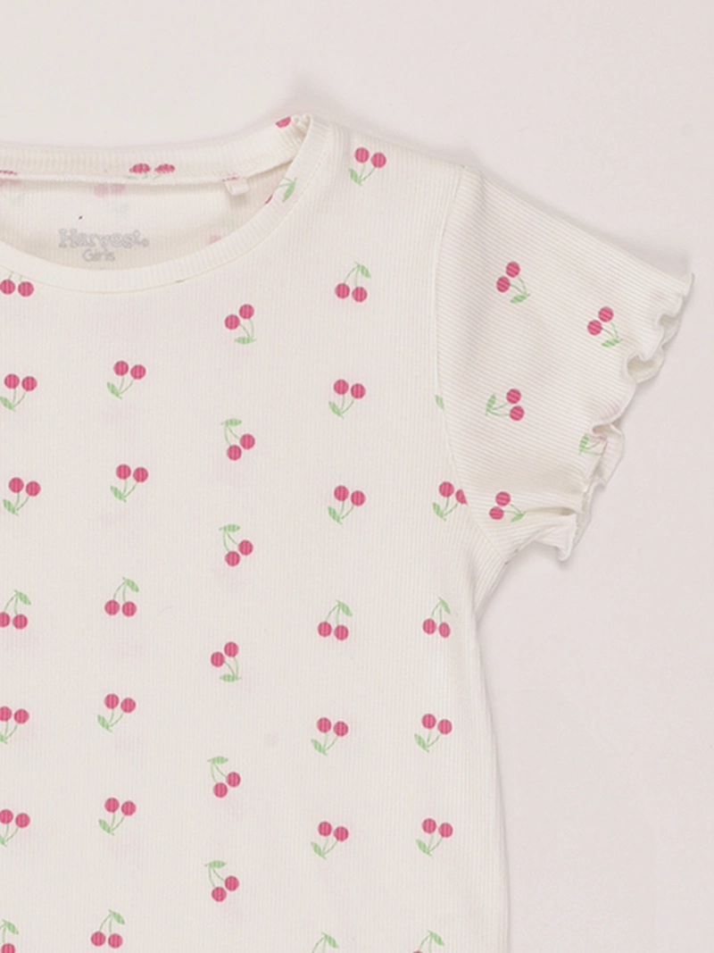 POLERA NIÑA HARVEST ALGODÓN MANGA CORTA PRINT - 3