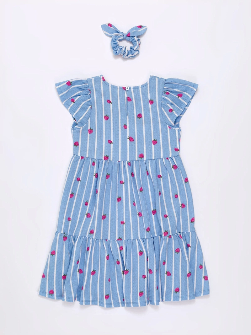 VESTIDO NIÑA HARVEST TEXTURA CON SCRUNCHIE - 2