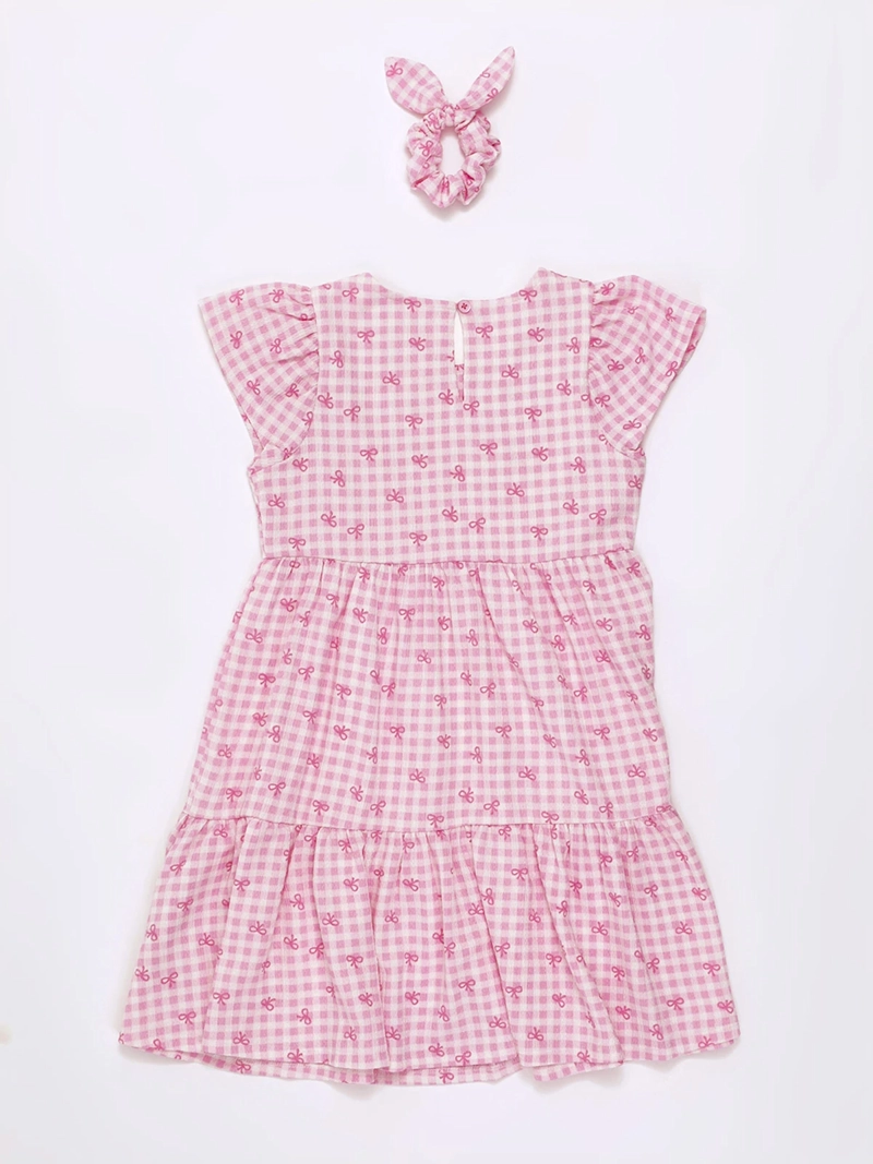 VESTIDO NIÑA HARVEST TEXTURA CON SCRUNCHIE - 2