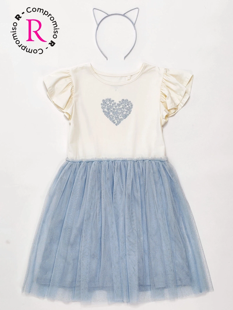 VESTIDO NIÑA HARVEST ALGODÓN CORTO + CINTILLO
