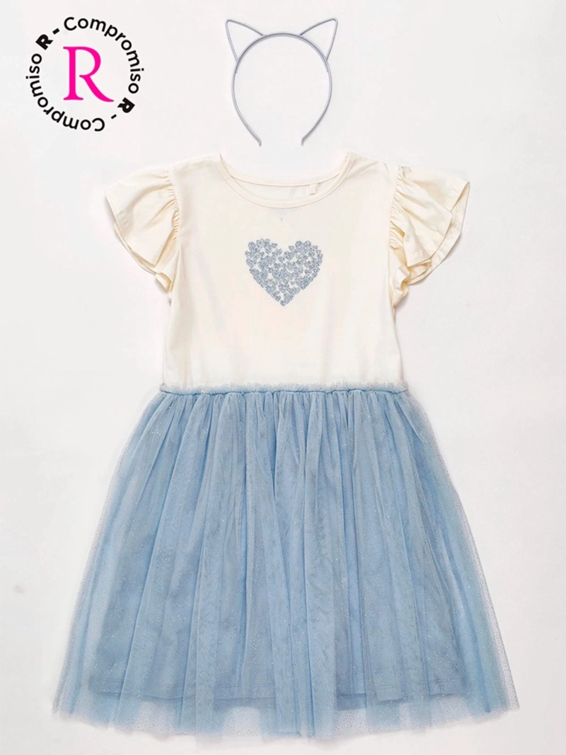 VESTIDO NIÑA HARVEST ALGODÓN CORTO + CINTILLO - 3