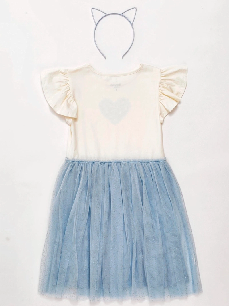 VESTIDO NIÑA HARVEST ALGODÓN CORTO + CINTILLO - 4