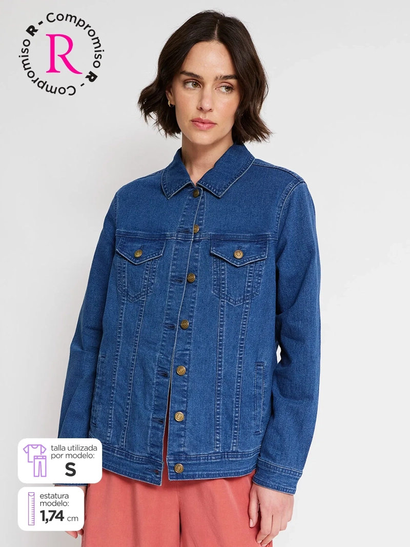 CHAQUETA MUJER AZIZ ALGODÓN CORTA DENIM
