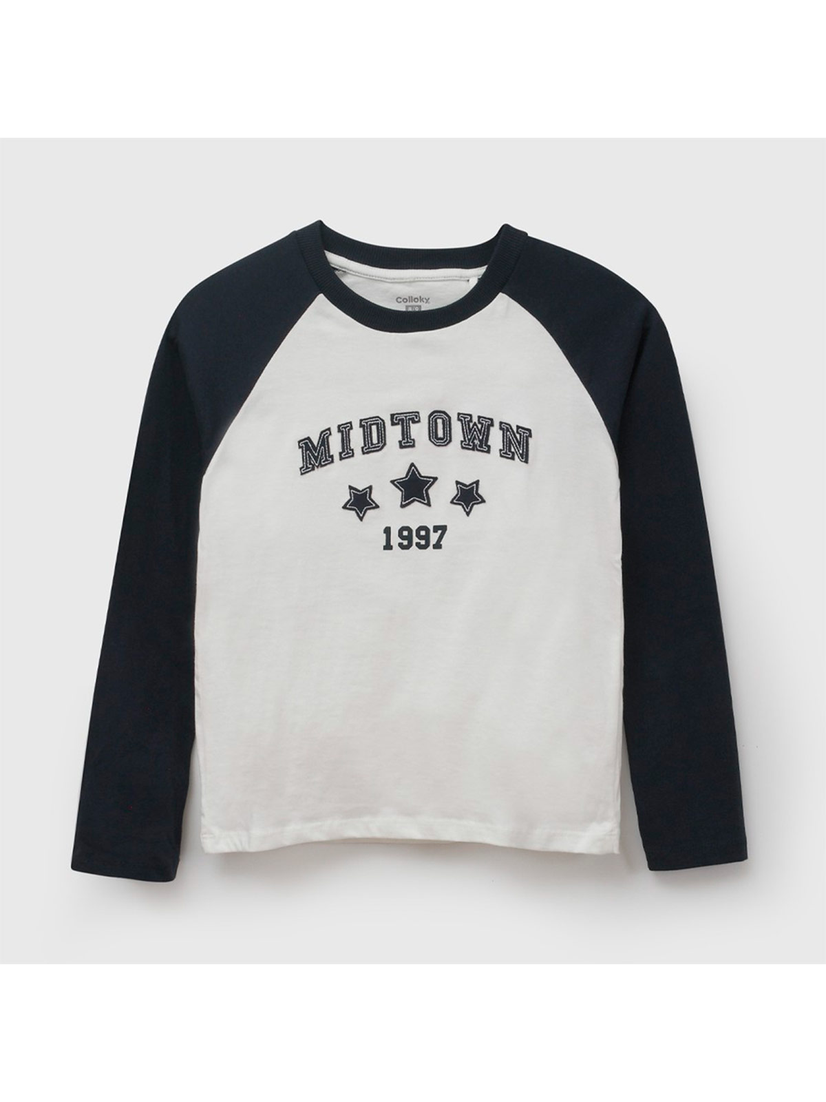 POLERA NIÑA COLLOKY MANGA LARGA RAGLAN VARSITY