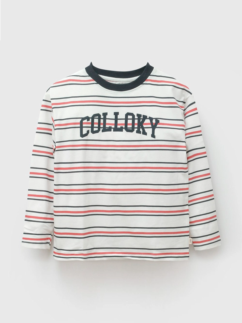 POLERA NIÑO COLLOKY MANGA LARGA ALGODÓN RAYAS - 1