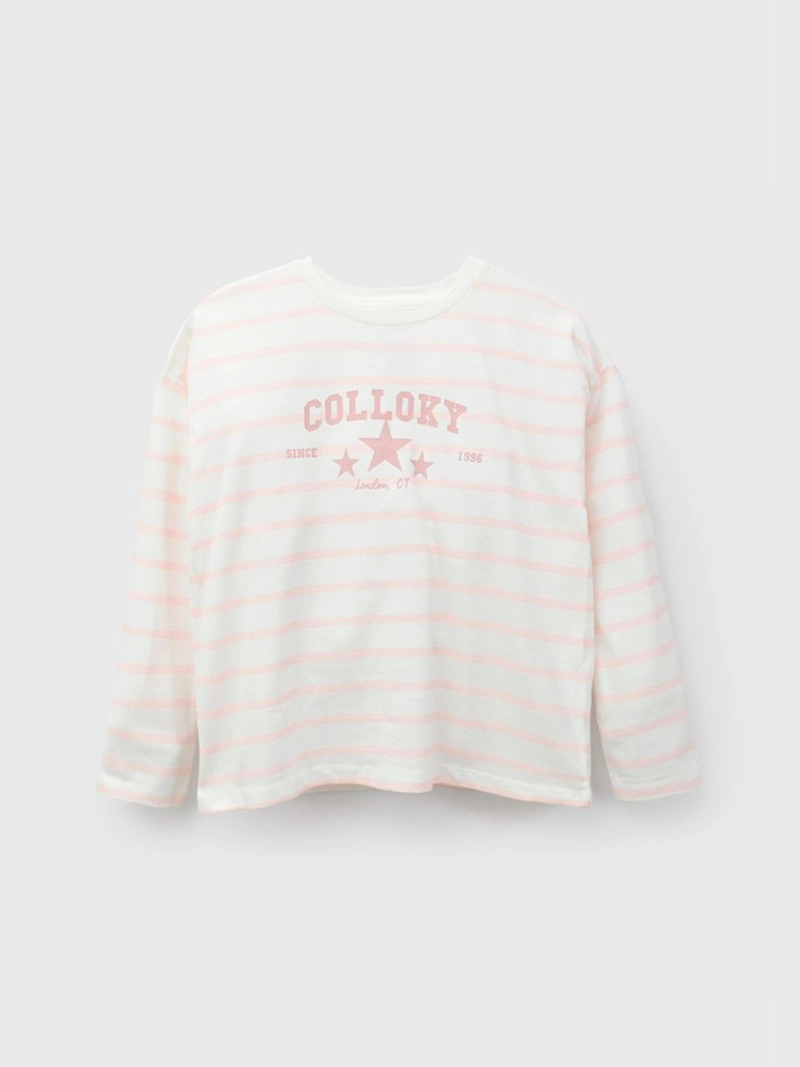 POLERA NIÑA COLLOKY MANGA LARGA ALGODÓN GLITTER - 1