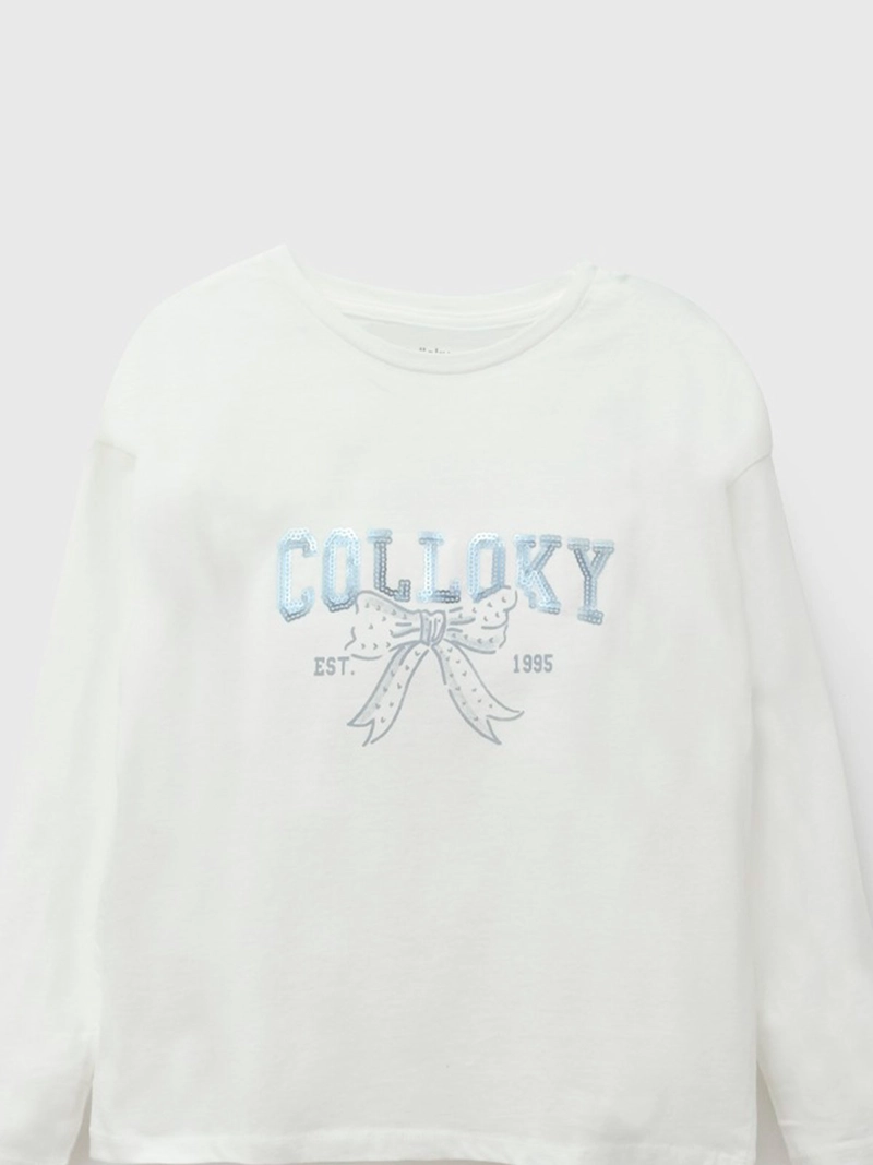POLERA NIÑA COLLOKY MANGA LARGA ALGODÓN LENTE - 1