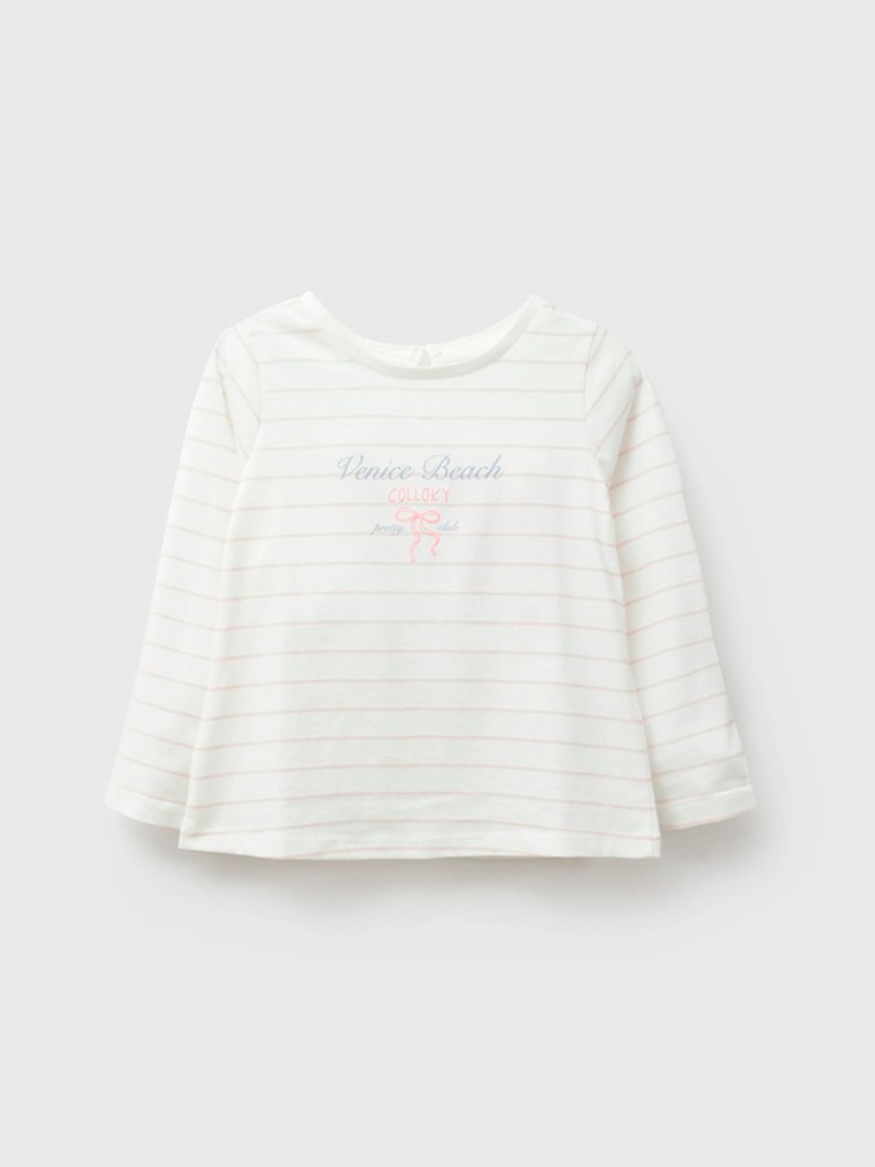 POLERA NIÑA COLLOKY MANGA LARGA ALGODÓN RAYAS