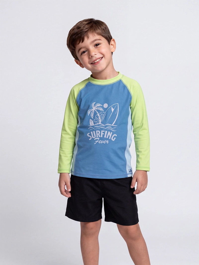 POLERA DE BAÑO NIÑO HARVEST MANGA LARGA FILTRO UV - 1