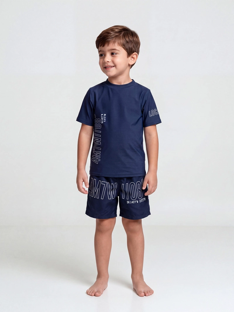 SET TRAJE DE BAÑO NIÑO HARVEST POLERA UV - 1