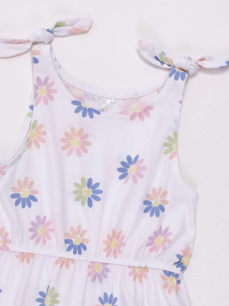 VESTIDO NIÑA HARVEST ESTAMPADO CON NUDO ALGODÓN - 3