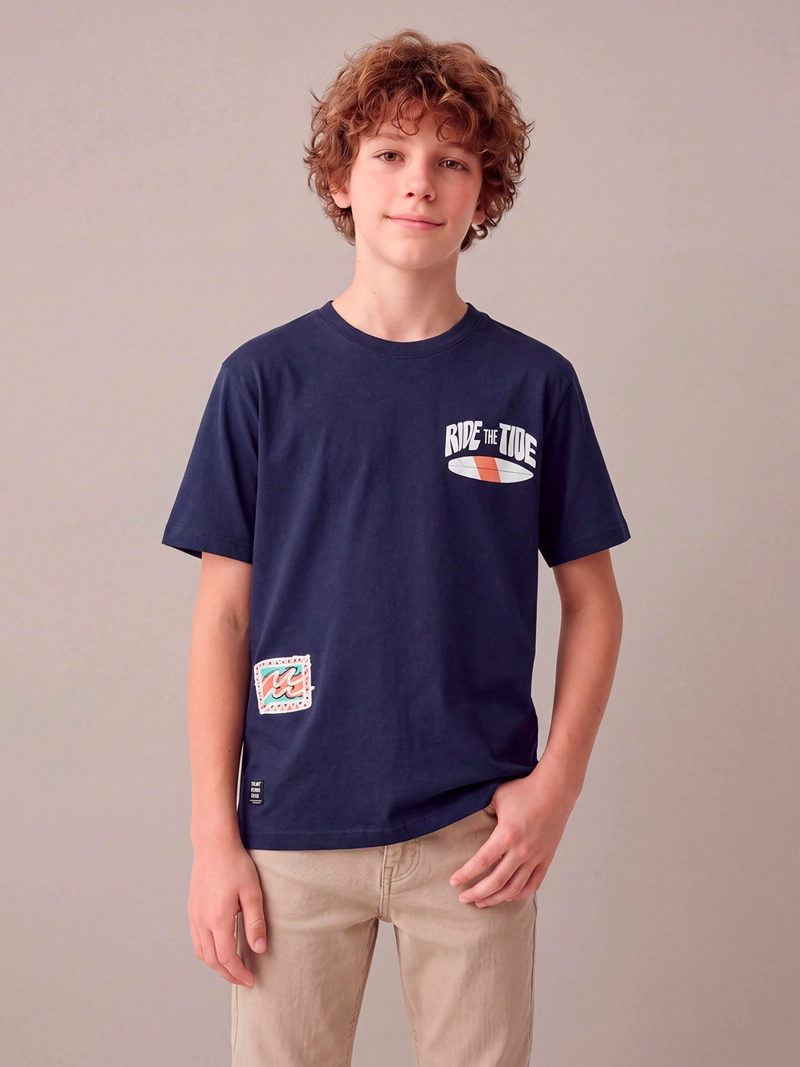POLERA NIÑO CLOUDBREAK ALGODÓN MANGA CORTA PRINT - 1