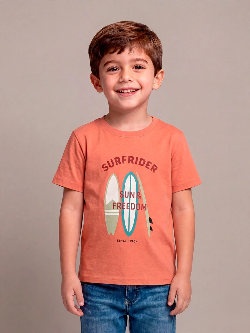 POLERA NIÑO HARVEST ALGODÓN MANGA CORTA