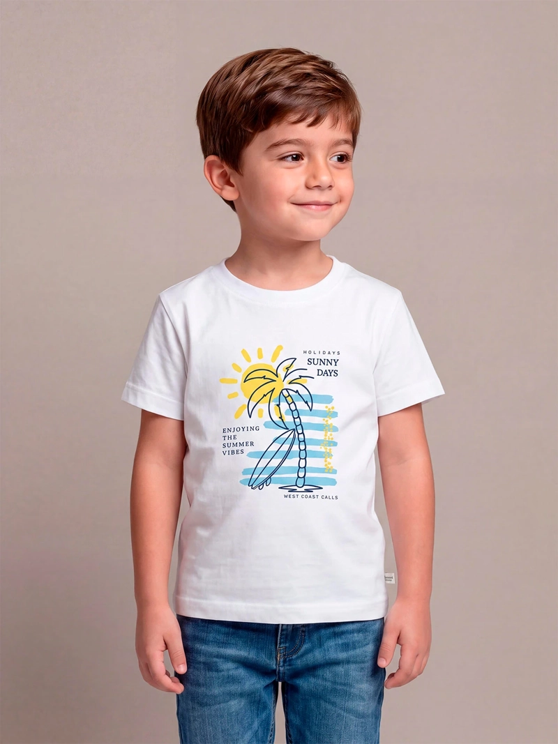 POLERA NIÑO HARVEST ALGODÓN MANGA CORTA