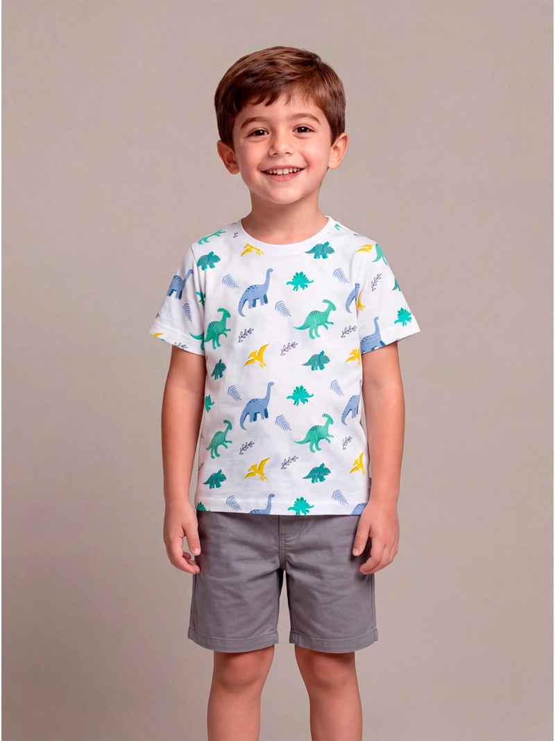 POLERA NIÑO HARVEST ALGODÓN MANGA CORTA PRINT