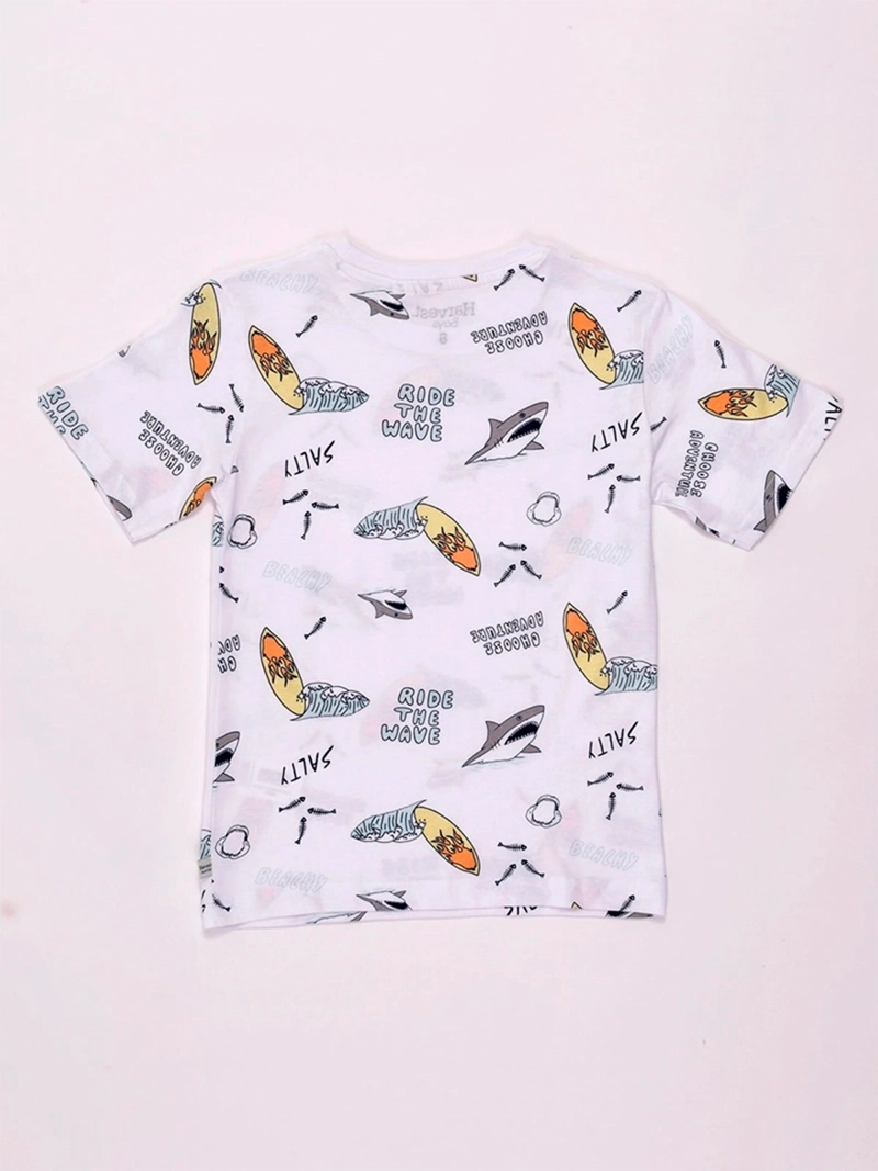 POLERA NIÑO HARVEST ALGODÓN MANGA CORTA PRINT - 4