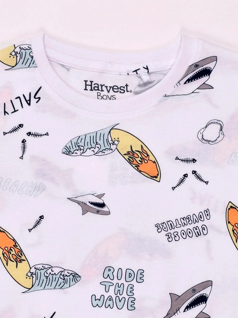 POLERA NIÑO HARVEST ALGODÓN MANGA CORTA PRINT - 5