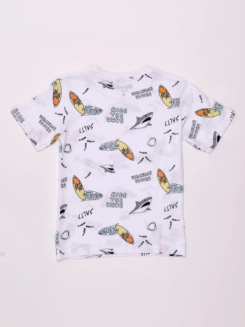 POLERA NIÑO HARVEST ALGODÓN MANGA CORTA PRINT - 2