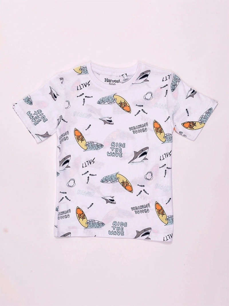 POLERA NIÑO HARVEST ALGODÓN MANGA CORTA PRINT - 3