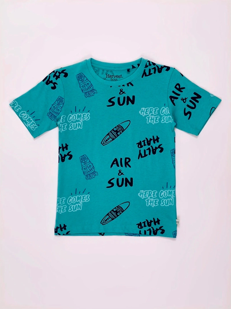 POLERA NIÑO HARVEST ALGODÓN MANGA CORTA PRINT - 3