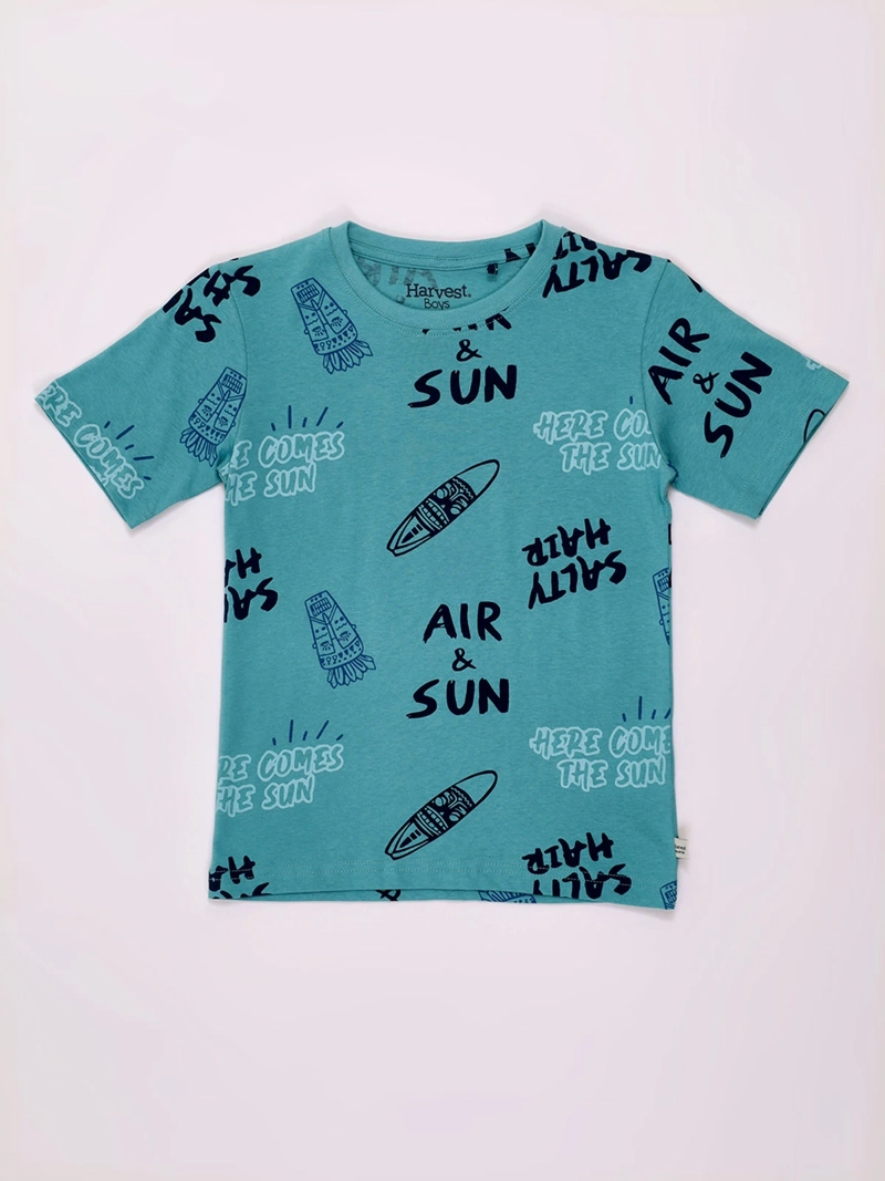 POLERA NIÑO HARVEST ALGODÓN MANGA CORTA PRINT