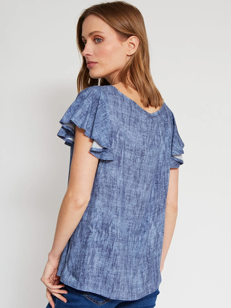 BLUSA MUJER AZIZ MANGA CORTA ESTAMPADA - 2