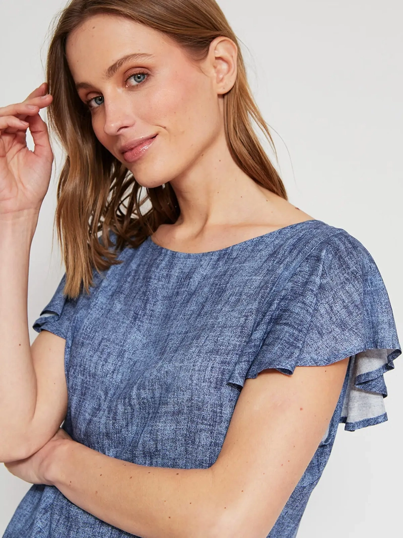 BLUSA MUJER AZIZ MANGA CORTA ESTAMPADA - 3