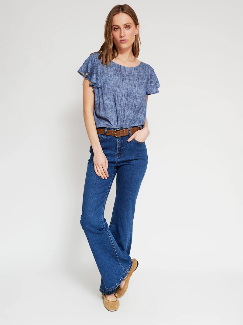 BLUSA MUJER AZIZ MANGA CORTA ESTAMPADA - 4