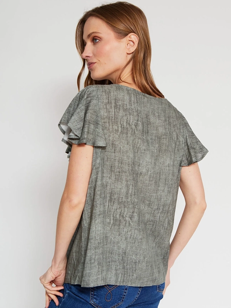 BLUSA MUJER AZIZ MANGA CORTA ESTAMPADA - 2