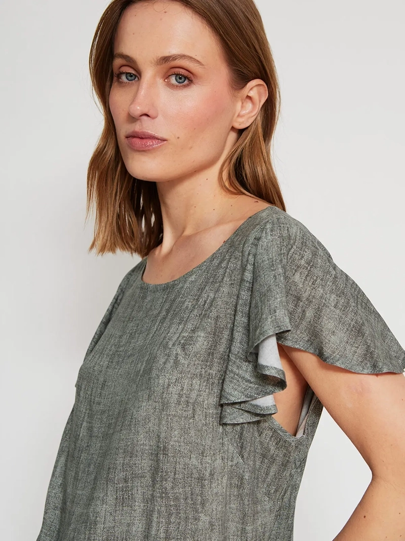 BLUSA MUJER AZIZ MANGA CORTA ESTAMPADA - 3