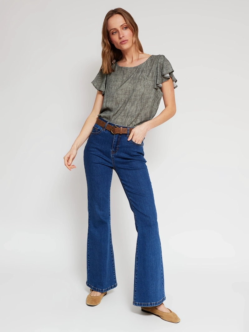BLUSA MUJER AZIZ MANGA CORTA ESTAMPADA - 4