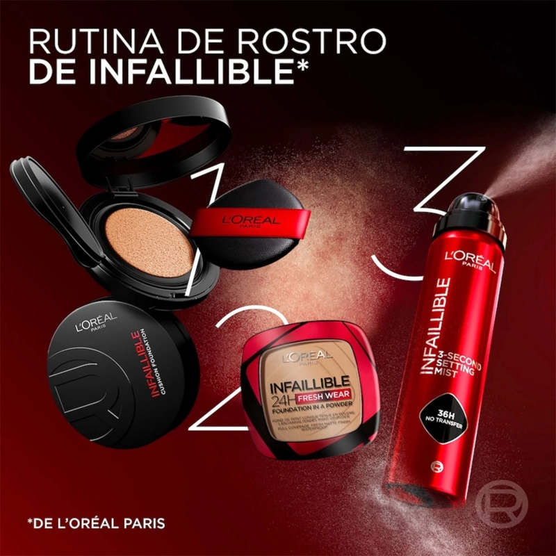 BASE DE MAQUILLAJE L'OREAL PARIS INFAILLIBLE 24H AIR WEAR CUSHION FOUNDATION 100 11GR - 5