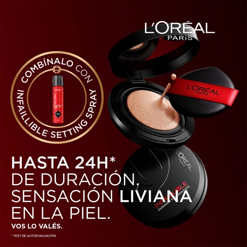 BASE DE MAQUILLAJE L'OREAL PARIS INFAILLIBLE 24H AIR WEAR CUSHION FOUNDATION 250 11GR - 10